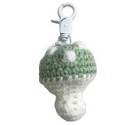 Lodoot Porte-clés en forme de champignon de dessin animé pour couple de voiture, sac à dos, décoration de sac à dos, porte-clés tricoté à la main, Vert, taille unique