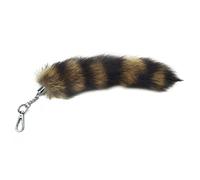 Lodoot Porte-clés en forme de queue de renard avec pendentif en fourrure pour sac à dos, décoration de voiture, Argenté., taille unique