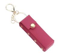 Lodoot Porte-clés rouge à lèvres en cuir pour femme - Étui portable pour sac à dos de voyage - Porte-clés