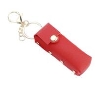 Lodoot Porte-clés rouge à lèvres en cuir pour femme - Étui portable pour sac à dos de voyage - Porte-clés