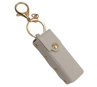Lodoot Porte-clés rouge à lèvres en cuir pour femme - Étui portable pour sac à dos de voyage - Porte-clés