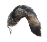 Lodoot Porte-clés unique en forme de queue de renard avec pendentif en forme de fourrure, pour sac à dos, décoration de voiture, bijoux