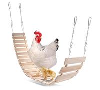 Lodoot Poulailler Jouet Poulet Jouet pour Poules en Bois Naturel Échelle Poulet Swing Poulet Perchoir pour Oiseaux Volaille Coq