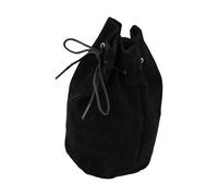 Lodoot Sac à cordon de serrage médiéval en daim - Pochette vintage pour pièces de monnaie - Sac à dés - Fournitures de cosplay - Porte-monnaie médiéval, Couleur : noir., Taille unique