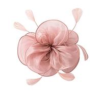 Lodoot Serre-tête bibi pour femme, boîte à pilules, cocktail, thé, fête, bandeau bibi à fleurs, chapeau bibi en organza
