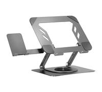 Lodoot Support portable pliable pour ordinateur portable avec rotation à 360 degrés et hauteur à double axe pour appareils jusqu'à 17,3"