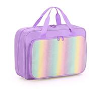 LoDrid Étui de transport pour poupées Barbie de 30,5 cm, sac de rangement avec poignée et plusieurs poches pour contenir 6 poupées, vêtements et autres accessoires, violet, Organiseur de sac