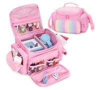 LoDrid Étui de Voyage Compatible avec la Toniebox 2/1, avec bandoulière et poignée, Sac de Rangement à Plusieurs Poches pour Chargeur, écouteurs et Accessoires, Rose