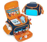 LoDrid Étui de Voyage Compatible avec Toniebox 2/1, étui de Transport pour Lecteur Audio avec bandoulière et poignée, Sac de Rangement avec Plusieurs Poches pour Chargeur, Casque et Accessoires, Bleu