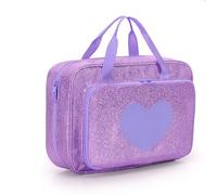 LoDrid Mallette de Transport Compatible avec Barbie Les poupées12 Pouces, Sac de Rangement avec poignée et Plusieurs Poches pour 6 poupées, vêtements et Autres Accessoires, Violet