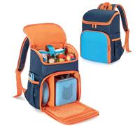 LoDrid Sac à Dos Compatible avec Tonie, Sac Portable pour Lecteur Audio, étui de Transport avec 3 Poches Transparentes pour l'affichage des Figurines et Plusieurs Poches pour Chargeur Casque, Bleu