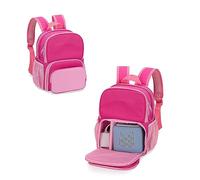 LoDrid Sac à dos compatible avec Toniebox 2/1, étui de transport avec plusieurs poches pour écouteurs, chargeur et accessoires, sac de rangement pour lecteur audio de démarrage (design breveté), rose