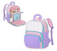 LoDrid Sac à Dos de Voyage Compatible avec Toniebox 2/1, avec de Multiples Poches pour Le kit de démarrage du Lecteur Audio, Les Personnages, Le Chargeur, Les écouteurs et Les Accessoires Rose