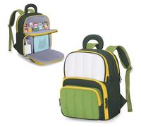 LoDrid Sac à Dos de Voyage Compatible avec Toniebox 2/1, avec de Multiples Poches pour Le kit de démarrage du Lecteur Audio, Les Personnages, Le Chargeur, Les écouteurs et Les Accessoires Vert