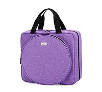 LoDrid Sac de Projet de Broderie, Sac Rangement pour Fournitures de Broderie, Sac de Transport Portable pour Kits de Broderie et Outils de Kits de Point de Croix, Multi-Poches, Violet, Sac Uniquement