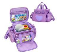 LoDrid Sac de Rangement Compatible avec Le kit de démarrage Little Tikes Story Dream Machine, étui de Transport avec Plusieurs Poches pour Accessoires avec poignée et bandoulière, Violet, Sac