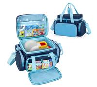 LoDrid Sac de rangement compatible avec le kit de démarrage Little Tikes Story Dream Machine, étui de transport avec plusieurs poches pour accessoires avec poignée et bandoulière, bleu, sac uniquement