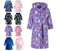 Lodunsyr Peignoirs de Bain Enfant Licorne Vêtements de Nuit Garçon Fille Peignoir Ultra Doux et Léger Serviette de Bain Capuche Violette 2-3 Ans