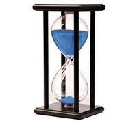 Lodunsyr Sablier 45 Minutes Minuteur Hourglass pour Sandglass Timer Décoration Noël Nouvel an Anniversaire Table Basse de Thé Étagère à Livres Jeu Scolaire Cadre en Bois Sable Minuteur Bleu