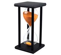 Lodunsyr Sablier 45 Minutes Sablier Minuterie pour Ornement Restaurant Salon Accueil Placard Bureau Décoration Chambre Fête Festival Noël Cadre Bois Sable Minuteur l'horloge Orange