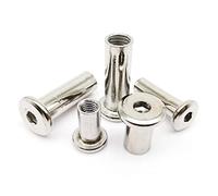LOEASE 10 pièces M3 M4 304 Acier Inoxydable Grand Plat hexagone tête Creuse Meubles Rivet connecteur insérer Joint Manchon Capuchon écrou (Color : M3 10pcs, Size : 16mm Length)
