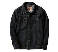 Loeay Hommes Denim Vestes Printemps Automne Coton Jeans Manteaux Couleur Unie Casual Cowboy Windbreaker Nouveau Lâche Survêtement Plus La Taille Noir 7XL