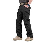 Loeay Pantalon de Combat pour Hommes Ville Militaire Pantalon Cargo Tactique Swat Pantalon d'armée décontracté Multi-Poches Extensible Pantalon de randonnée en Plein air Noir XXXL