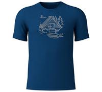 Löffler - Printshirt Cottage Merino-Tencel - Haut en mérinos - 52 - navy
