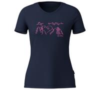 Löffler - Women's Printshirt Sunset Merino-Tencel - Haut en mérinos - 36 - dark blue