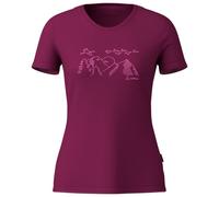 Löffler - Women's Printshirt Sunset Merino-Tencel - Haut en mérinos - 38 - bordeaux