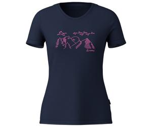 Löffler - Women's Printshirt Sunset Merino-Tencel - Haut en mérinos - 38 - dark blue