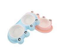 LOEFLIFA 2 Ensembles Plastic Pet Feeder Bowls with Ant Frog Shape Double Non Slip Base Bowls for Kittens Puppies Small Dogs