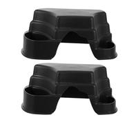 LOEFLIFA 2 pièces Cachette Reptile Plastique avec Mangeoire et Abreuvoir Intégrés Caverne Tortue et Décorative pour Terrarium Lot de Noir