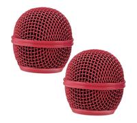 LOEFLIFA 2 pièces Métallique de Remplacement pour Micro Rouge Maille Filtre Anti-bruit Compatible avec Têtes Micro pour Enregistrement Clair et Haute Fidélité