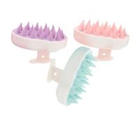 LOEFLIFA 3 Pièces Brosse Shampooing Exfoliante pour Chevelu Doux Usage Humide et Sec Format Portable Réduit Pellicules et Couleurs Dégradées