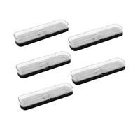 LOEFLIFA 5 Pièces Trousse à Crayons Transparente Plastique Boîte Rectangulaire à Double Compartiment et Résistante pour École Bureau et Voyage Organiseur Clair pour Fournitures et Papeterie