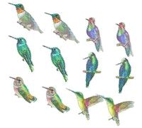 LOEFLIFA 6 Paires Autocollants Collision Oiseaux Colorés pour Fenêtres Décor Créatif Aimanté Protection Vitrées Réparation Moustiquaires Décoration Maison et Bureau