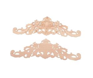 LOEFLIFA Applique Bois Sculpté Décoratif Khaki 2 Pièces en Matériau Synthétique Léger et Résistant pour Meubles et Armoires, pour Décoration D'intérieur Créative