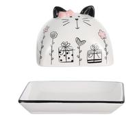 LOEFLIFA Beurrier en Céramique avec Couvercle Grand Porte-Beurre Français Cuisine Plateau à Beurre Couvert pour Conserver Beurre Fromage et Desserts Usage Domestique et Restaurant