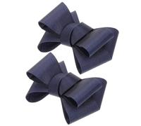 LOEFLIFA Décoration de chaussures nœud tissu bleu marine, paire 2 pcs PVC, clips amovibles et réutilisables pour chaussures féminines, conçus pour fêtes et sorties
