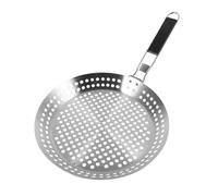 LOEFLIFA Grill Carrying Tray Acier Inoxydable avec Poignée Abs Ergonomique Poêle Barbecue Perforée Antiadhésive pour Cuisson Uniforme et Transport Facile Plateau Multifonction pour Légumes