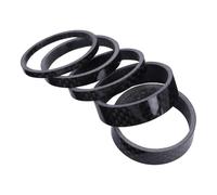 LOEFLIFA Kit 5 Entretoises de Fourche Carbone Vélo 3 Épaisseurs Ensemble D'entretoises de Direction Potence Accessoires Vélo pour Ajustement Guidon à Suspendre