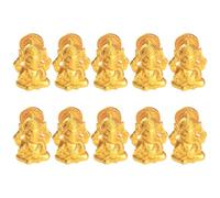 LOEFLIFA Lot de 10 Statues Éléphant Hindoues en Résine Dorée, Décor Luxueux et Polyvalent pour Terrariums et Célébrations Diwali, Symbole de Réussite Élégant