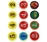 LOEFLIFA Lot de 12 Petits Aimants Numérotés pour Tableau d'Entraînement de Basket-Ball Pièces Magnétiques de Rechange Compatibles Accessoires pour Planche d'Entraîneur Utilisation