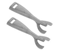 LOEFLIFA Lot de 2 Pinces en Fonte pour Barbecue et Plaque Chauffante, Pinces à Steak Multifonction pour Gril et Four, Ustensiles Cuisine Résistants pour Plancha et Grillades