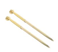 LOEFLIFA Lot de 2 Sets de Stylos de Signature Dorés en Métal avec Porte-stylo Rond Doré, Pointe 0,5 Mm, Ensemble Bureau et Réception Hôtel, Fournitures D’écriture pour Mariage et