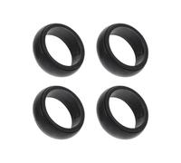 LOEFLIFA Lot de 4 Bagues de Sport en Silicone Noir Flexibles et Respirantes pour Hommes, Protection des Doigts, Anneaux D’exercice Multi-usages Taille 10, Adaptées aux Activités Physiques