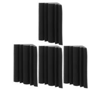 LOEFLIFA Lot de 4 Pièges à Basses en Polyuréthane Noir pour Insonorisation, Absorption Acoustique Bruit, pour Enregistrement et Podcast