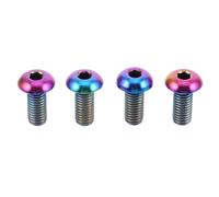 LOEFLIFA Lot de 4 Vis M5 X 12 MM en Alliage de Titane Coloré Vis Hexagonales de Fixation pour Porte-Bidon de Vélo Résistantes à la Corrosion Compatibles Porte-Gobelet Vélo Cyclisme et