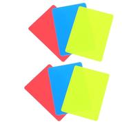 LOEFLIFA Lot de 6 Cartes d'Arbitre en PVC Épaissi Rouges Jaunes et Bleues - Ensemble Officiel pour Football Hockey et Basketball - Cartes de Pénalité Légères et Solide pour Matchs de